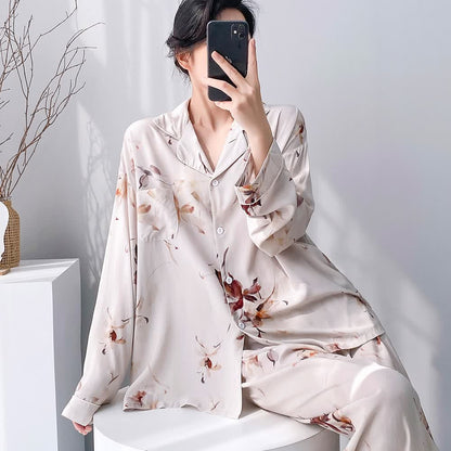 Ensemble pyjama à motif floral artistique - image 1