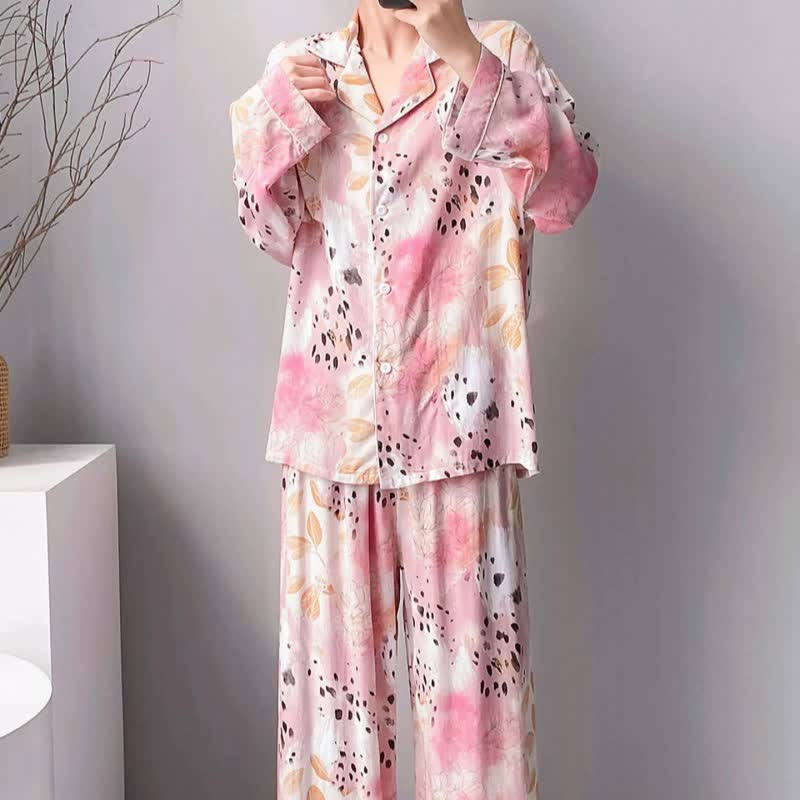 Ensemble pyjama à imprimé floral et léopard - image 1
