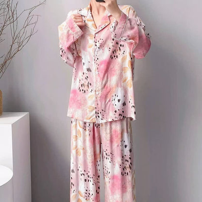 Ensemble pyjama à imprimé floral et léopard - image 1