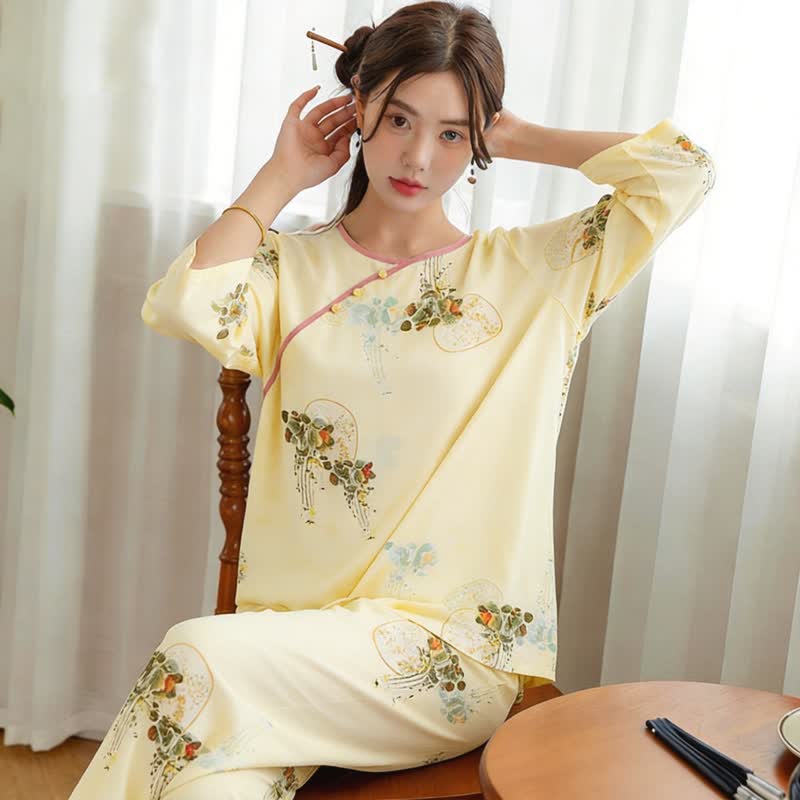 Ensemble pyjama à motif oriental frais - image 1