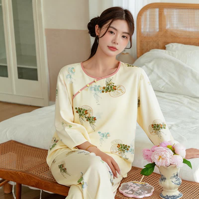 Ensemble pyjama à motif oriental frais - image 2
