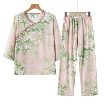 Ensemble pyjama à motifs floraux et de feuilles orientales - image 6