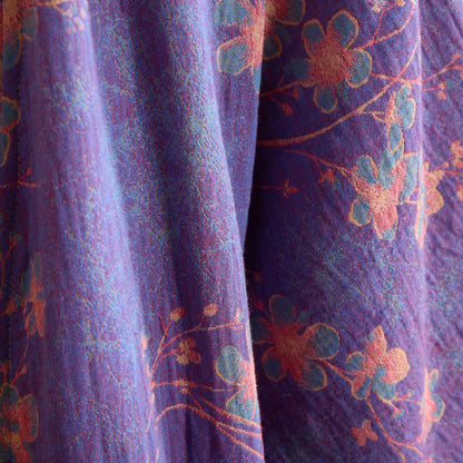 Peignoir en coton à manches courtes avec motif de branches et de fleurs - image 6