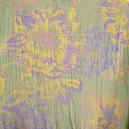 Peignoir en coton à manches courtes, orné de motifs floraux artistiques. - image 8