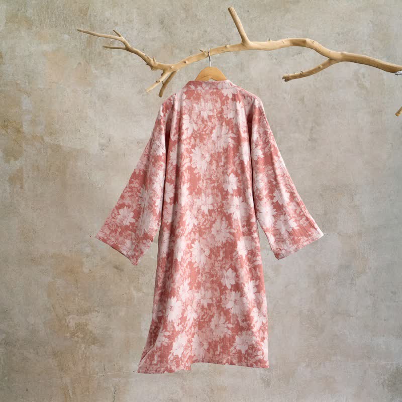 Kimono élégant en gaze de coton à motif floral - image 2