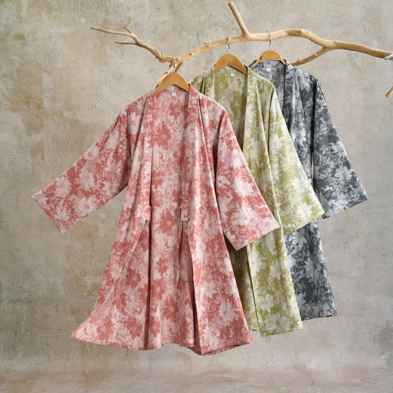 Kimono élégant en gaze de coton à motif floral - image 0