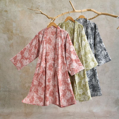 Kimono élégant en gaze de coton à motif floral - image 0
