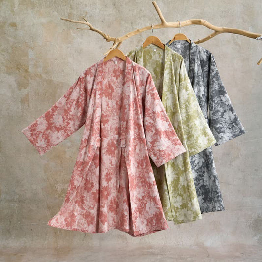 Kimono élégant en gaze de coton à motif floral - image 0