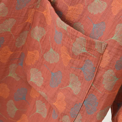 Robe yukata en gaze de coton feuilles de ginkgo - image 11
