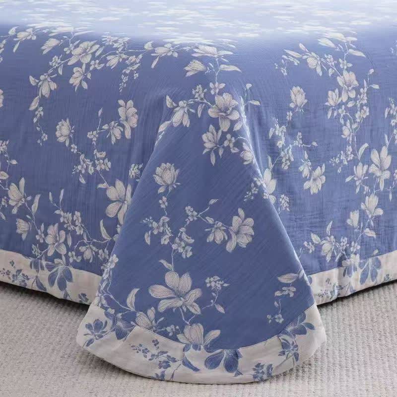 Parure de lit « Lys bleu » en gaze de coton (4 pièces) - image 3