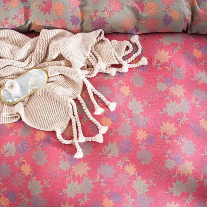 Ensemble de literie rustique en coton à motif de feuilles d'érable (4 pièces) - image 5