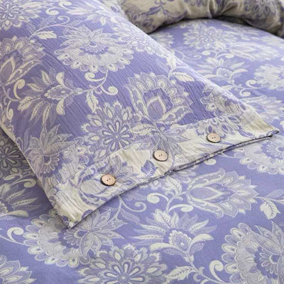Ensemble de literie en gaze de coton à motif floral ethnique (4 pièces) - image 4