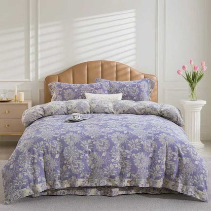 Ensemble de literie en gaze de coton à motif floral ethnique (4 pièces) - 220 cm x 240 cm - image 0