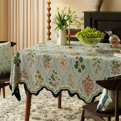 Nappe à motif floral botanique et bordure ondulée - image 0