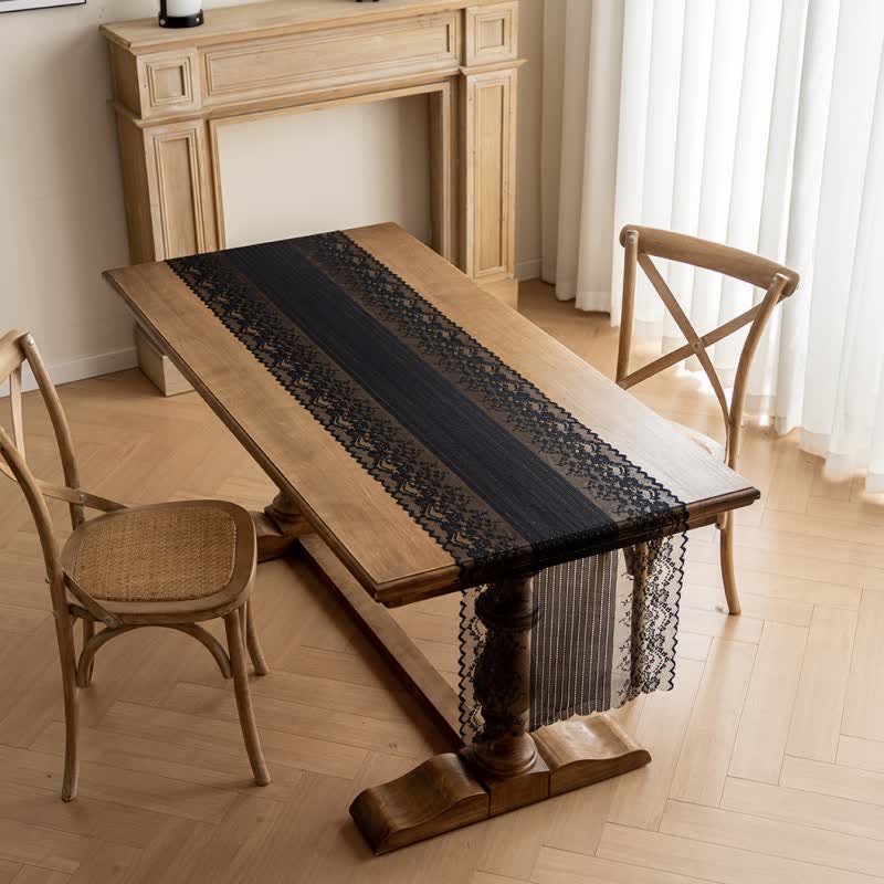 Chemin de table en dentelle jacquard florale - image 5