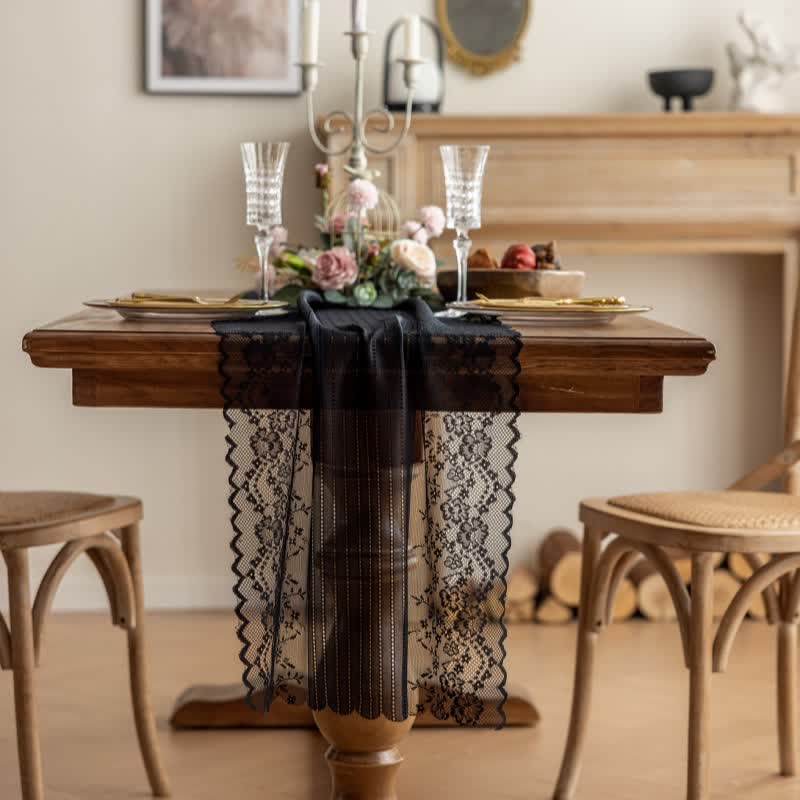 Chemin de table en dentelle jacquard florale - image 6