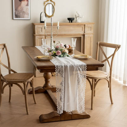 Chemin de table en dentelle jacquard florale - image 1