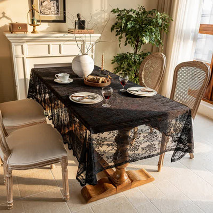 Nappe à motif jacquard floral et bordure en coquillage - image 11