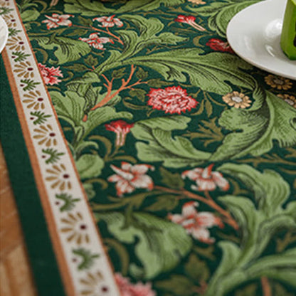 Chemin de table à motif jacquard de feuilles tropicales et à pompons - image 7
