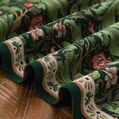 Chemin de table à motif jacquard de feuilles tropicales et à pompons - image 9