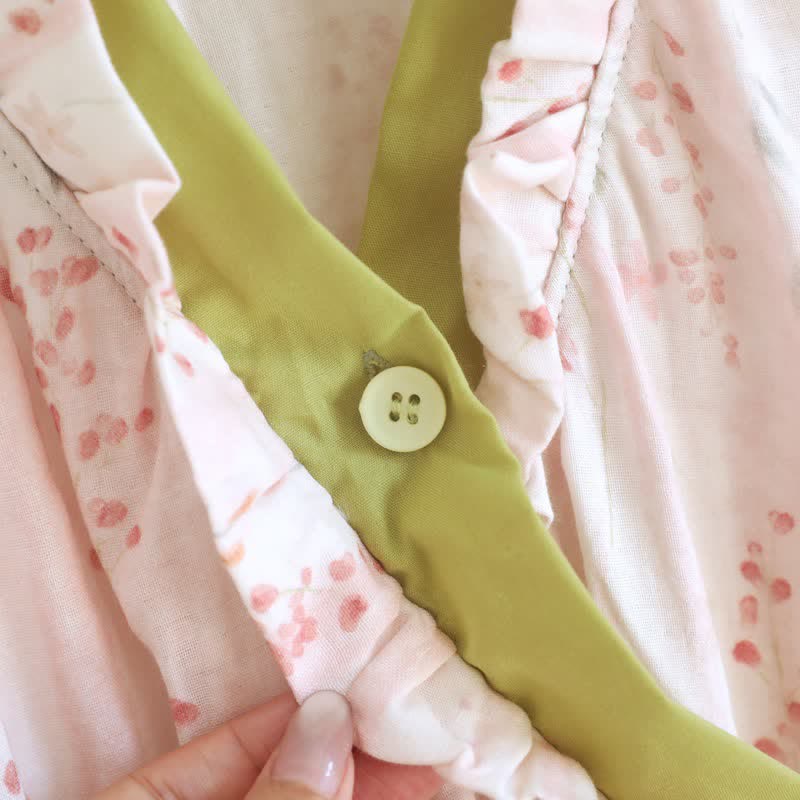 Chemise de nuit kimono en gaze de coton à petits motifs floraux - image 7