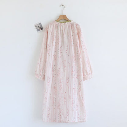 Chemise de nuit kimono en gaze de coton à petits motifs floraux - image 3