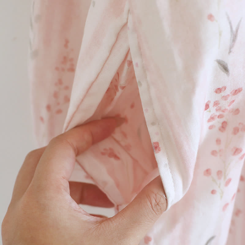 Chemise de nuit kimono en gaze de coton à petits motifs floraux - image 9