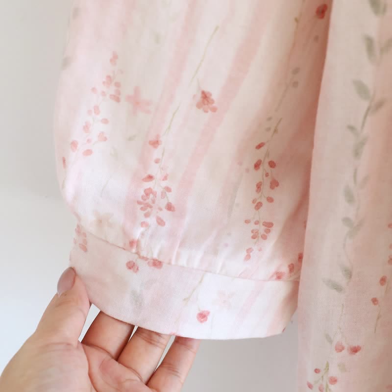 Chemise de nuit kimono en gaze de coton à petits motifs floraux - image 8