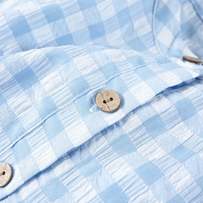 Chemise de nuit classique à carreaux en pur coton - image 12