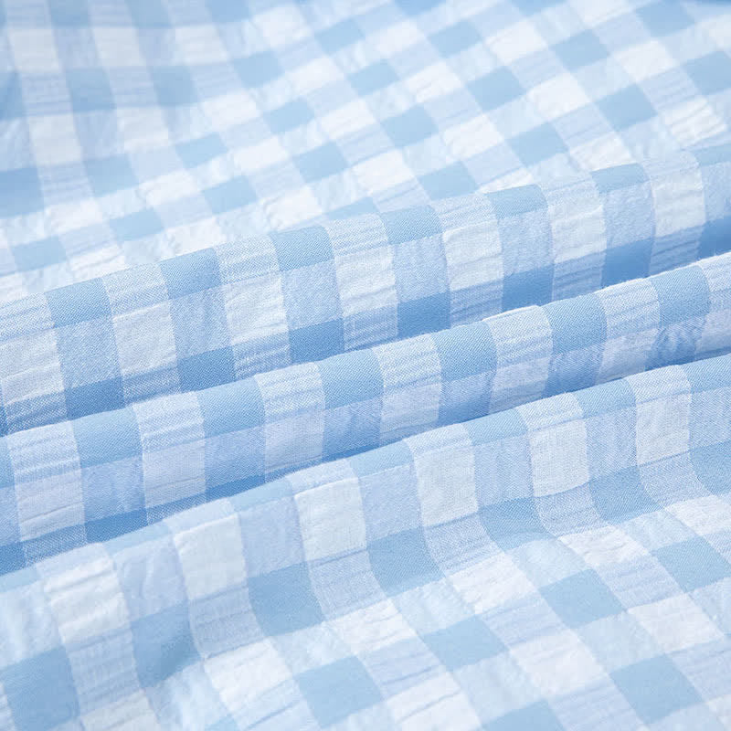 Chemise de nuit classique à carreaux en pur coton - image 14