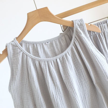 Ensemble composé d'un débardeur et d'un short en tissu de coton double épaisseur - image 4