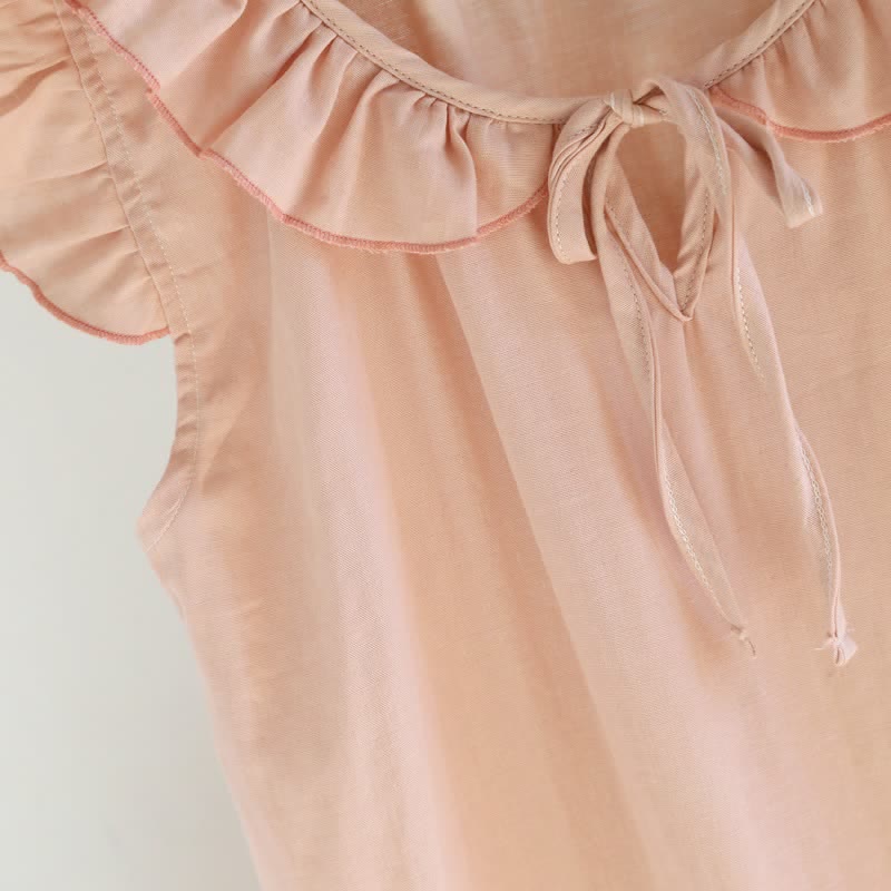 Chemise de nuit en gaze de coton à manches simples et flottantes - image 9