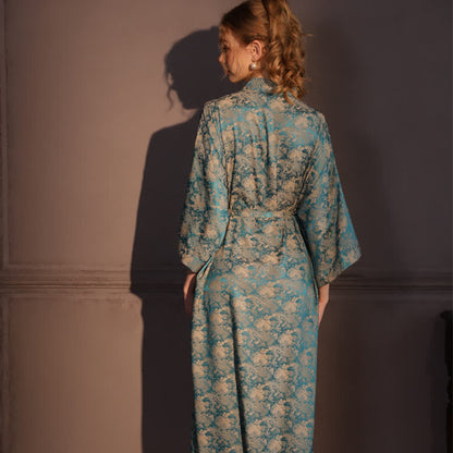 Peignoir style kimono à motif vintage et manches 3/4 - image 4