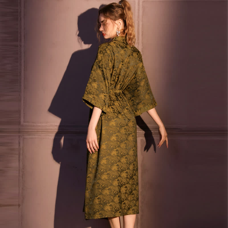 Peignoir jacquard d'inspiration artistique à manches 3/4 - image 4