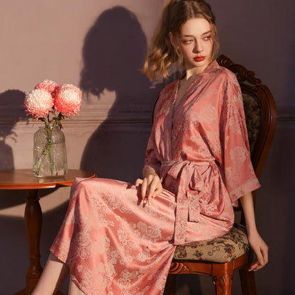 Peignoir romantique style kimono à manches 3/4 en forme de rose - image 2