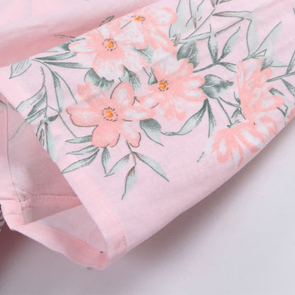 Peignoir de style kimono en gaze de coton rose à motif floral - image 6