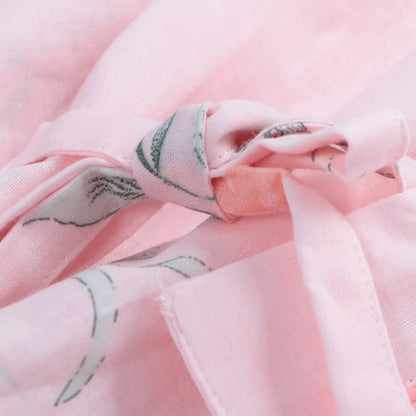 Peignoir de style kimono en gaze de coton rose à motif floral - image 5