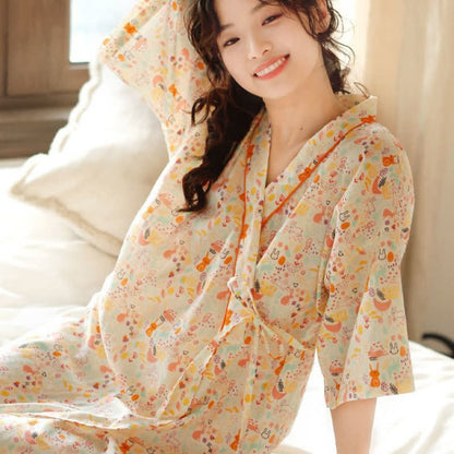 Adorable nuisette kimono à motifs de lapin et de lune - image 3