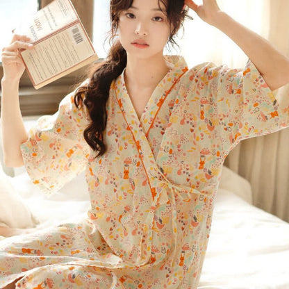 Adorable nuisette kimono à motifs de lapin et de lune - image 4