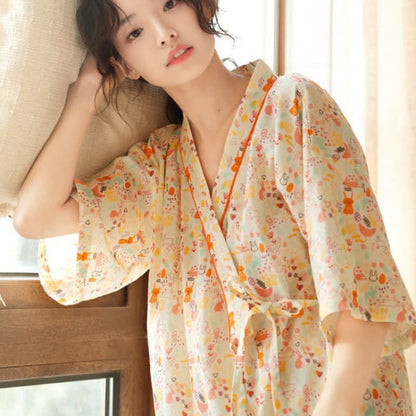 Adorable nuisette kimono à motifs de lapin et de lune - image 6