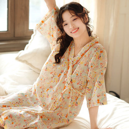 Adorable nuisette kimono à motifs de lapin et de lune - image 2