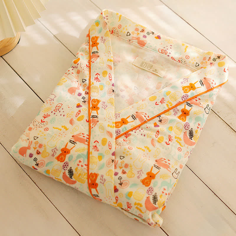 Adorable nuisette kimono à motifs de lapin et de lune - image 1