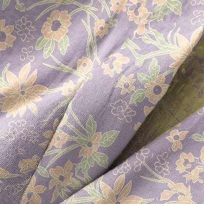 Manteau en coton style kimono à motif floral champêtre et imprimé jacquard - image 16
