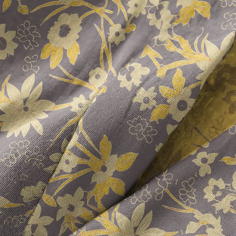 Manteau en coton style kimono à motif floral champêtre et imprimé jacquard - image 24