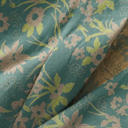 Manteau en coton style kimono à motif floral champêtre et imprimé jacquard - image 10