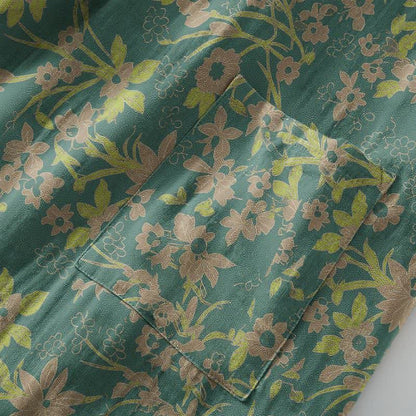 Manteau en coton style kimono à motif floral champêtre et imprimé jacquard - image 11