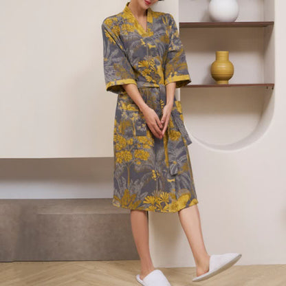 Peignoir en double gaze de coton forestier artistique - image 2