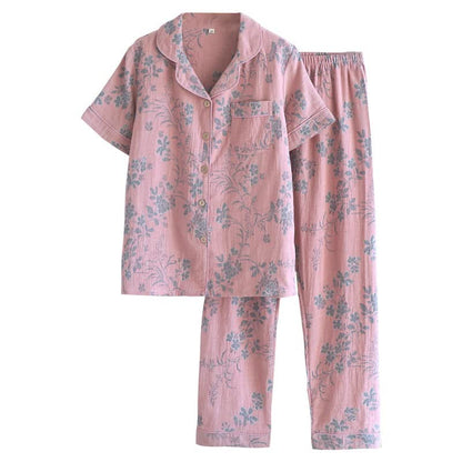 Ensemble pyjama en pur coton à motif de branches et de fleurs - image 14