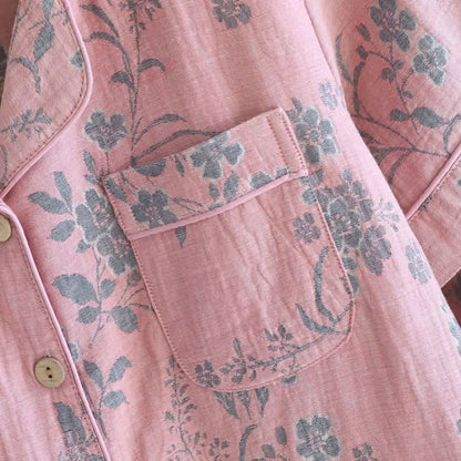 Ensemble pyjama en pur coton à motif de branches et de fleurs - image 7