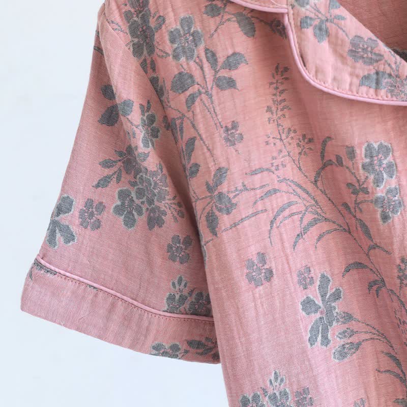 Ensemble pyjama en pur coton à motif de branches et de fleurs - image 11